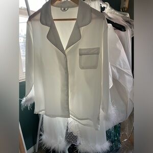 White feather pajamas